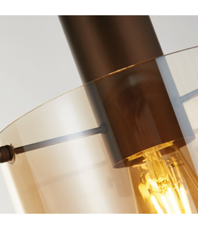 Searchlight Elegante Pendelleuchte Sweden 1L - Bernstein/Mokka