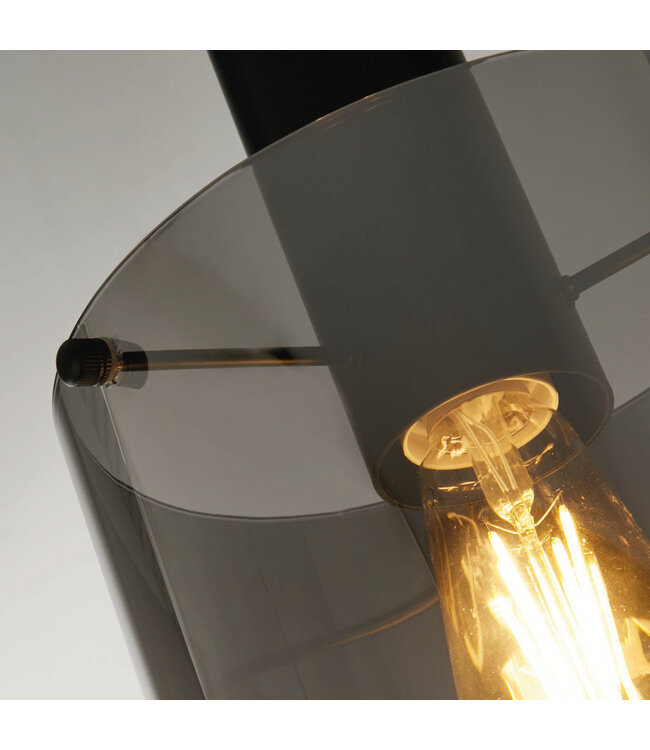 Searchlight Elegante Pendelleuchte Sweden 1L - Schwarz/Rauchglas