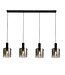 Searchlight Elegante Pendelleuchte Sweden 4L - Schwarz/Rauchglas