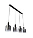 Searchlight Elegante Pendelleuchte Sweden 4L - Schwarz/Rauchglas