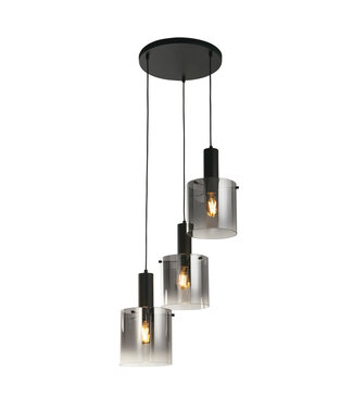 Searchlight Pendelleuchte Sweden 3L Vide - Schwarz/Rauchglas