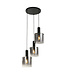 Searchlight Elegante Pendelleuchte Sweden 3L Vide - Schwarz/Rauchglas