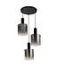 Searchlight Elegante Pendelleuchte Sweden 3L Vide - Schwarz/Rauchglas