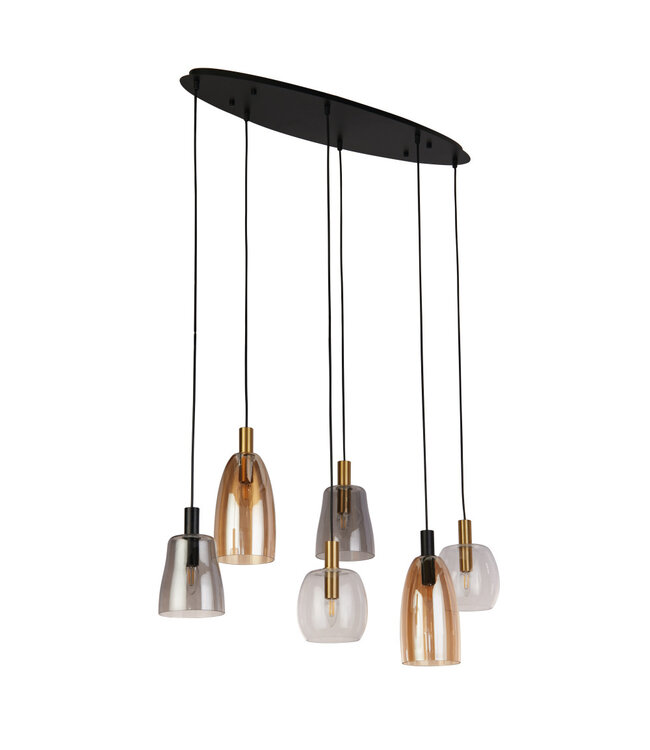 Searchlight Elegante Pendelleuchte Divine 6L - Mehrfarbig