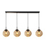Searchlight Elegante Pendelleuchte Punch 4L - Schwarz/Champagner