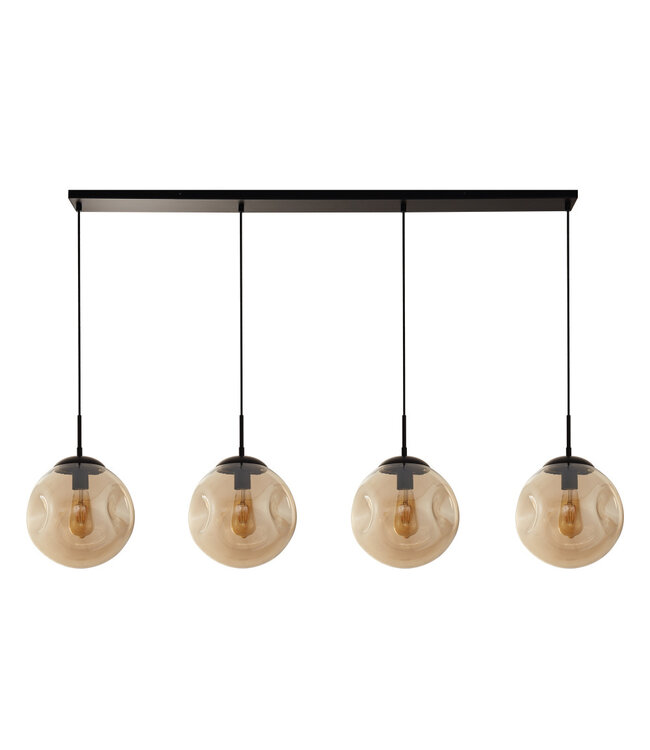 Searchlight Elegante Pendelleuchte Punch 4L - Schwarz/Champagner