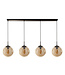 Searchlight Elegante Pendelleuchte Punch 4L - Schwarz/Champagner