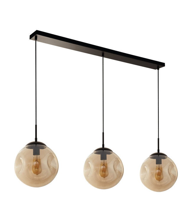Searchlight Elegante Pendelleuchte Punch 3L - Schwarz/Champagner