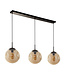 Searchlight Elegante Pendelleuchte Punch 3L - Schwarz/Champagner