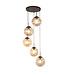 Searchlight Elegante Pendelleuchte Punch 5L Vide - Schwarz/Champagner