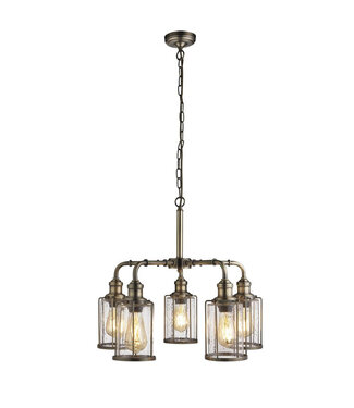 Searchlight Pendelleuchte Pipes 5L - Antikmessing