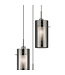 Searchlight Moderne Pendelleuchte Duo 2 3L Vide - Rauchglas/Silber