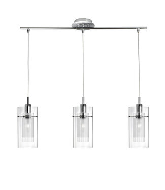 Searchlight Pendelleuchte Duo 1 3L - Klar/Silber