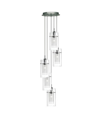 Searchlight Pendelleuchte Duo 1 5L Vide - Klar/Silber