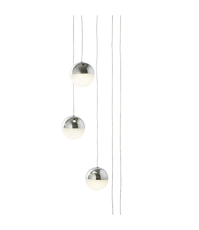 Searchlight Moderne LED-Pendelleuchte Marbles 5L Vide - Chrom