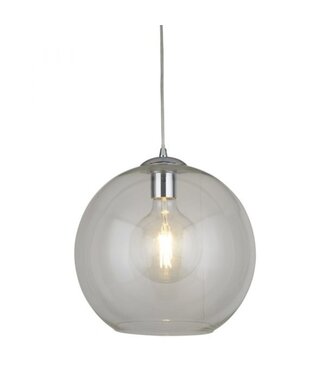Searchlight Pendelleuchte Balls 30cm - Mattstahl/Klarglas