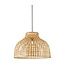 Searchlight Boho-Pendelleuchte Bali Drum Bamboo 52x35cm - Schwarz/Rattan