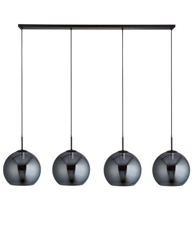 Searchlight Elegante Glas-Pendelleuchte Amsterdam 4L - Schwarz/Rauchglas