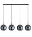 Searchlight Elegante Glas-Pendelleuchte Amsterdam 4L - Schwarz/Rauchglas