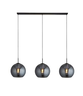 Searchlight Pendelleuchte Amsterdam 3L - Schwarz/Rauchglas