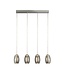 Searchlight Moderne LED-Pendelleuchte Cyclone 4L - Chrom/Rauchglas