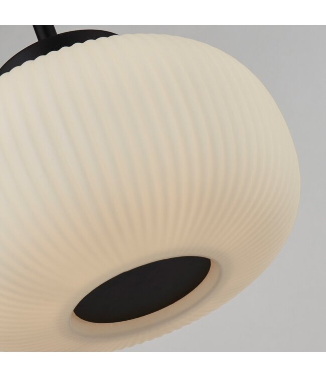Searchlight Moderne Pendelleuchte Lumina - Schwarz/Opalglas
