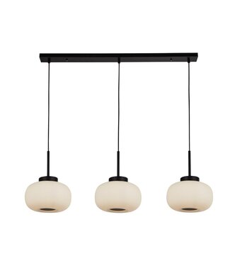 Searchlight Pendelleuchte Lumina 3L - Schwarz/Opalglas
