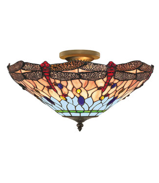 Searchlight Deckenleuchte Dragonfly - Bronze/Tiffanyglas