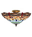 Searchlight Klassische Deckenleuchte Dragonfly - Bronze/Tiffanyglas