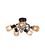 Searchlight Moderne Deckenleuchte Knot 5L - Schwarz/Bernstein
