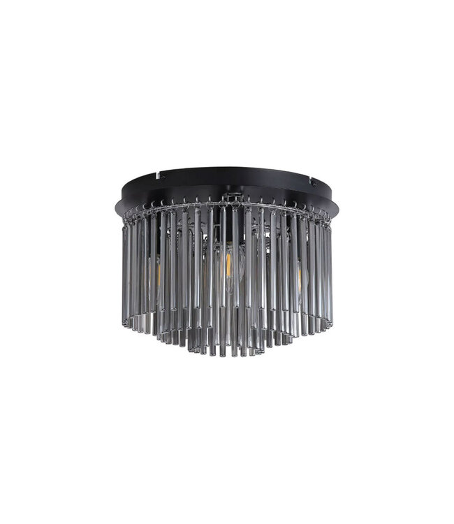 Searchlight Design-Deckenleuchte Swizzle - Schwarz/Rauchglas