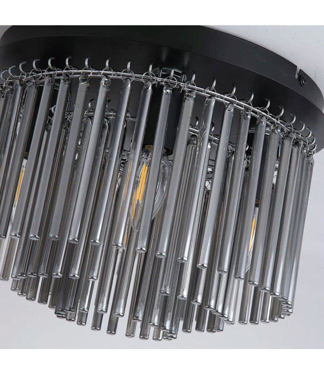 Searchlight Design-Deckenleuchte Swizzle - Schwarz/Rauchglas