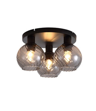 Searchlight Deckenleuchte Radiance 3L - Schwarz/Rauchglas