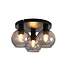 Searchlight Moderne Deckenleuchte Radiance 3L - Schwarz/Rauchglas