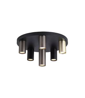Searchlight Deckenleuchte Tubes 6L Rund - Schwarz/Bronze/Gold