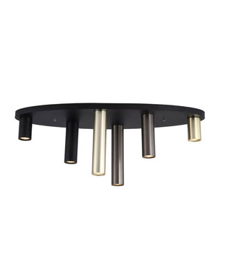 Searchlight Deckenleuchte Tubes 6L Oval - Schwarz/Bronze/Gold