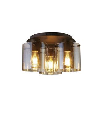 Searchlight Deckenleuchte Sweden 3L - Mokka/Bernstein