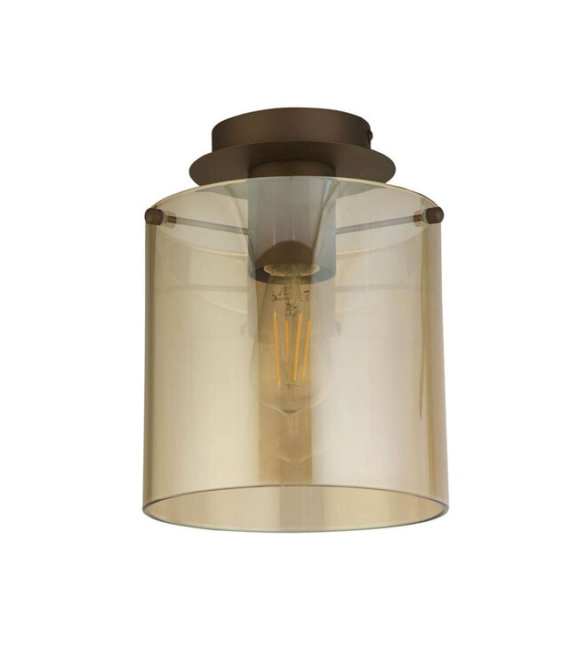 Searchlight Moderne Deckenleuchte Sweden 1L - Mokka/Bernstein