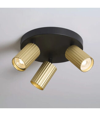 Searchlight Deckenstrahler Anna 3L - Schwarz/Gold
