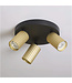 Lighting Collection Industrieller 3-flammiger Deckenstrahler Anna - Schwarz/Gold
