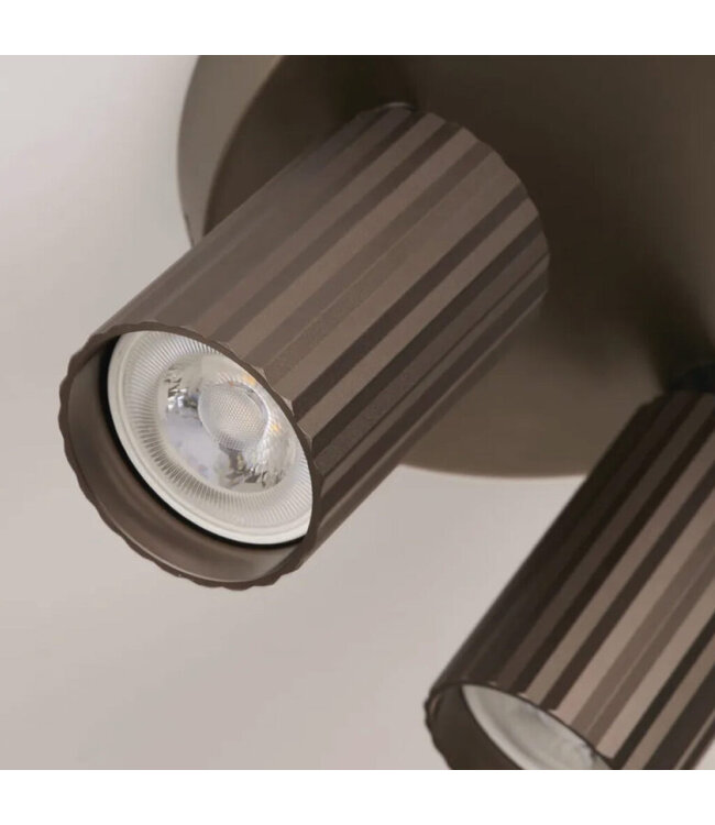 Lighting Collection Industrieller 3-flammiger Deckenstrahler Anna - Bronze