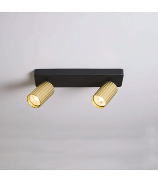 Searchlight Deckenstrahler Anna 2L - Schwarz/Gold