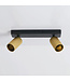 Lighting Collection Industrieller 2-flammiger Deckenstrahler Anna - Schwarz/Gold