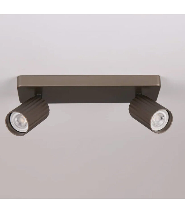 Lighting Collection Industrieller 2-flammiger Deckenstrahler Anna - Bronze