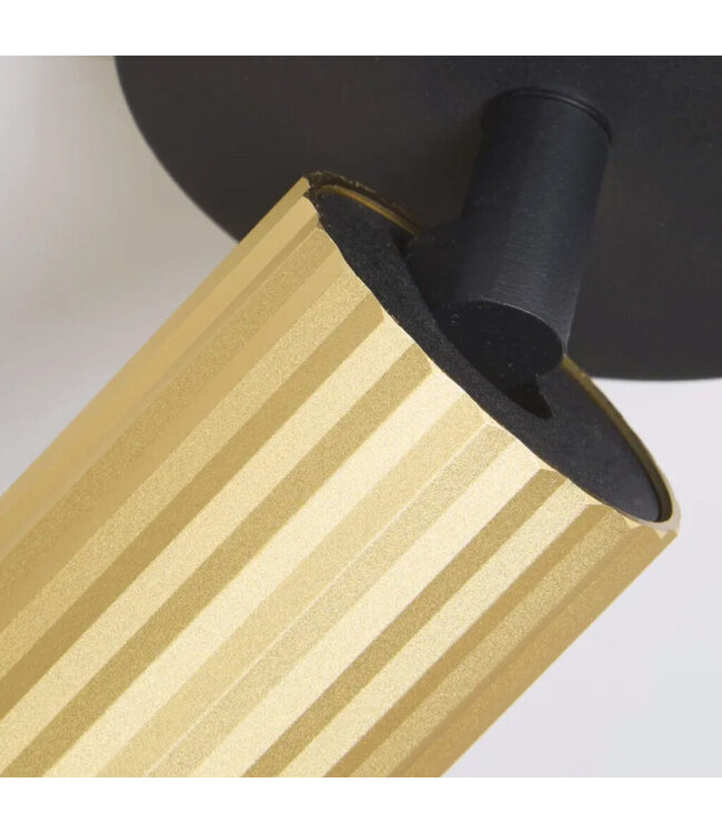 Lighting Collection Industrieller 1-flammiger Deckenstrahler Anna - Schwarz/Gold