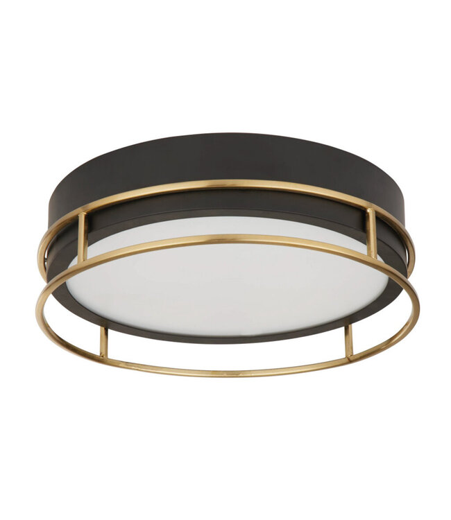 Searchlight Moderne IP44-Deckenleuchte Phoenix Ø30cm - Schwarz/Gold