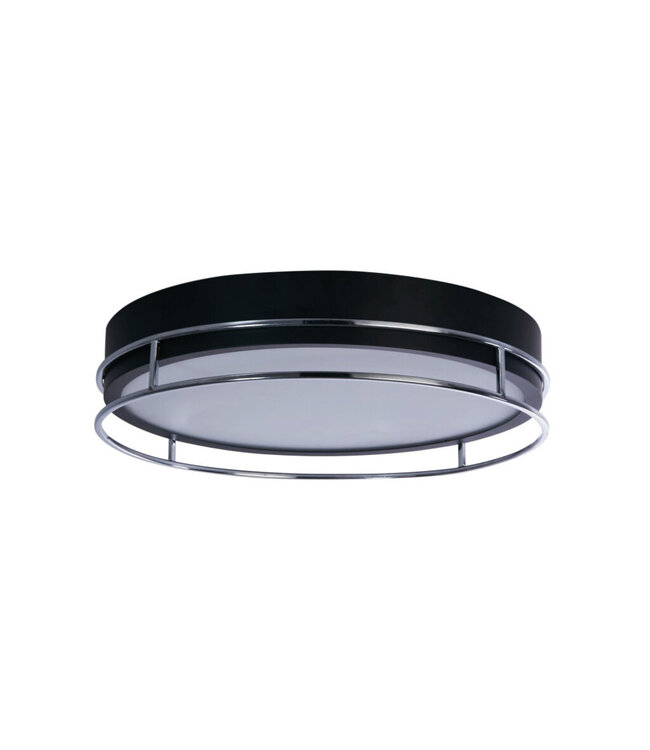 Searchlight Moderne IP44-Deckenleuchte Phoenix Ø40cm - Schwarz/Chrom