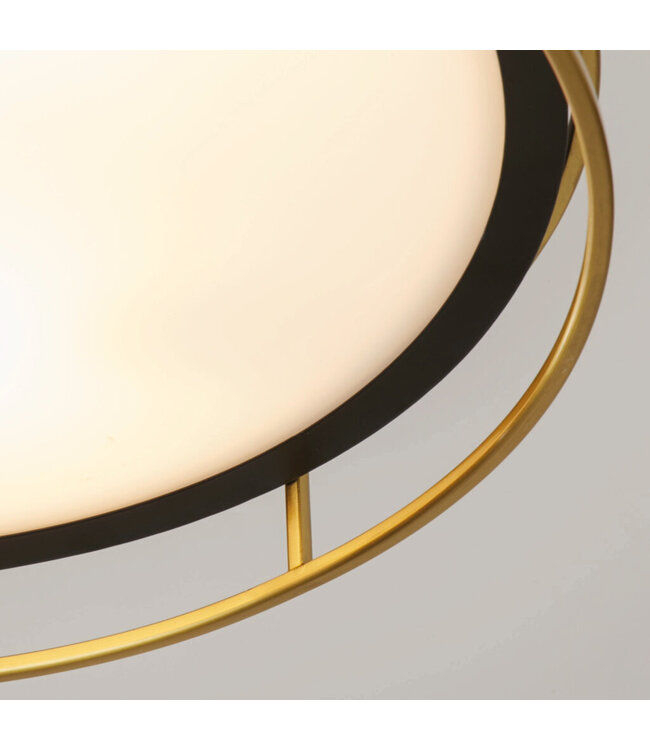 Searchlight Moderne IP44-Deckenleuchte Phoenix Ø40cm - Schwarz/Gold