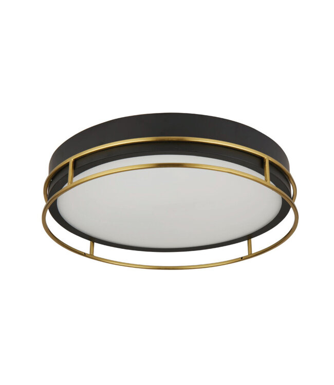 Searchlight Moderne IP44-Deckenleuchte Phoenix Ø40cm - Schwarz/Gold