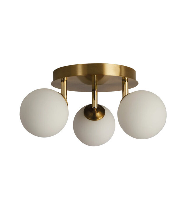 Searchlight Moderne Deckenleuchte Crosby 3L - Gold/Opalglas
